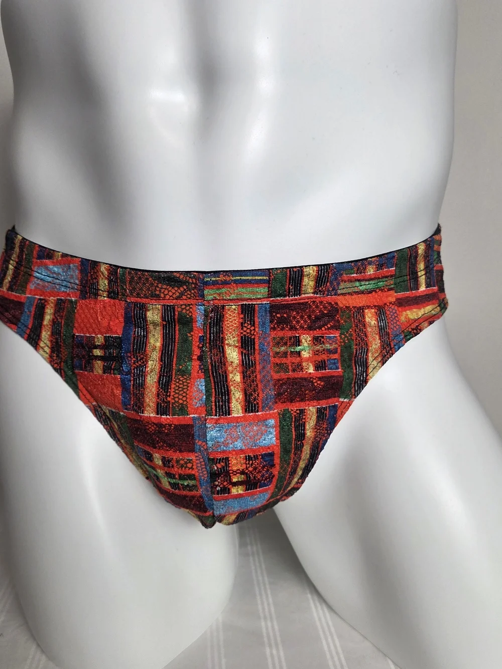 Cosabella Multicolor Geometric Briefs - Orange, Blue, Red